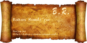 Bakos Romána névjegykártya