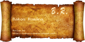 Bakos Romána névjegykártya